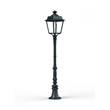 Roger Pradier Place des Vosges 1 Evolution Medium Clear Glass Lamp Post with Four-Sided Lantern in Green Patina