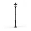 Roger Pradier Place des Vosges 1 Evolution Extra-Large Clear Glass Lamp Post with Minimalist lines style lantern in Jet Black