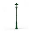 Roger Pradier Place des Vosges 1 Evolution Extra-Large Clear Glass Lamp Post with Minimalist lines style lantern in Fir Green