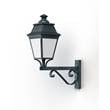 Roger Pradier Avenue 3 Model 12 Upwards Wall Bracket with Opal Diffuser in Green Patina