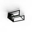 Roger Pradier Hugy Clear Glass Decorative Multi-Position Light with Cut-Out and bent Aluminium Body in Slate Grey