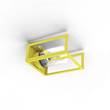 Roger Pradier Hugy Clear Glass Decorative Multi-Position Light with Cut-Out and bent Aluminium Body in Sulfur Yellow