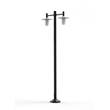 Roger Pradier Montana Model 4 Double Arm Opal Glass & Copper Shade Lamp Post with Cast Aluminium Pole in Slate Grey