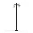 Roger Pradier Montana Model 4 Double Arm Opal Glass & Copper Shade Lamp Post with Cast Aluminium Pole in Black Grey