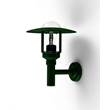 Roger Pradier Newpark Model 2 Upwards Wall Bracket with Clear Glass in British Racing Green