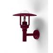 Roger Pradier Newpark Model 2 Upwards Wall Bracket with Clear Glass in Wine Red