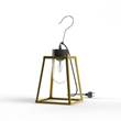 Roger Pradier Lampiok Model 1 Portable Clear Glass Lantern with Mounting Hook and Plug in Tinted Lacquered Brass