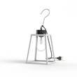 Roger Pradier Lampiok Model 1 Portable Clear Glass Lantern with Mounting Hook and Plug in Pure White