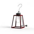 Roger Pradier Lampiok Model 1 Portable Clear Glass Lantern with Mounting Hook and Plug in Tomato Red