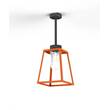 Roger Pradier Lampiok Model 2 Small Clear Glass Lantern with minimalist lines style frame in Pure Orange