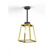 Roger Pradier Lampiok Model 2 Small Clear Glass Lantern with minimalist lines style frame in Tinted Lacquered Brass