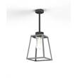 Roger Pradier Lampiok Model 2 Small Clear Glass Lantern with minimalist lines style frame in Silk Grey