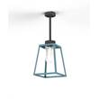 Roger Pradier Lampiok Model 2 Small Clear Glass Lantern with minimalist lines style frame in Blue