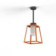 Roger Pradier Lampiok Model 2 Small Frosted Glass Lantern with minimalist lines style frame in Pure Orange