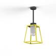 Roger Pradier Lampiok Model 2 Small Frosted Glass Lantern with minimalist lines style frame in Sulfur Yellow