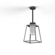 Roger Pradier Lampiok Model 2 Small Frosted Glass Lantern with minimalist lines style frame in Silk Grey