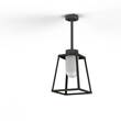 Roger Pradier Lampiok Model 2 Small Frosted Glass Lantern with minimalist lines style frame in Black Grey