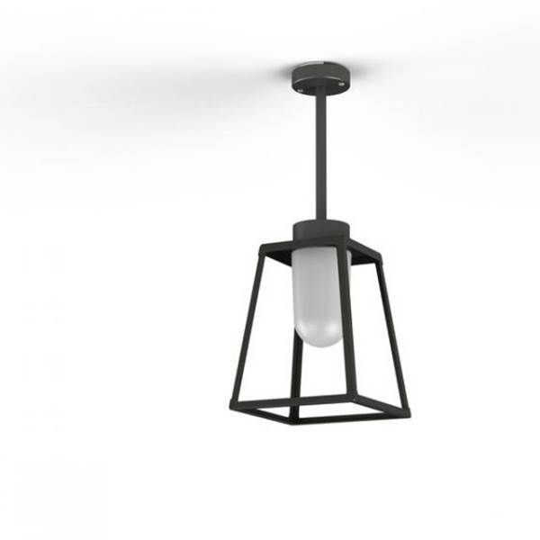 Roger Pradier Lampiok Model 2 Small Frosted Glass Lantern with minimalist lines style frame