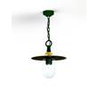 Roger Pradier Montana Model 1 Clear Glass & Copper Shade Pendant with Cast Aluminium Chain in British Green