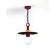 Roger Pradier Montana Model 1 Clear Glass & Copper Shade Pendant with Cast Aluminium Chain in Wine Red