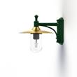 Roger Pradier Montana Model 3 Clear Glass & Copper Shade Wall Light with Cast Aluminium Bracket in British Racing Green