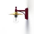 Roger Pradier Montana Model 3 Clear Glass & Copper Shade Wall Light with Cast Aluminium Bracket in Wine Red
