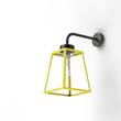 Roger Pradier Lampiok Model 5 Wall Bracket Clear Glass Lantern with minimalist lines in Sulfur Yellow