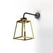 Roger Pradier Lampiok Model 5 Wall Bracket Clear Glass Lantern with minimalist lines in Tinted Lacquered Brass