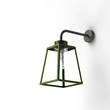 Roger Pradier Lampiok Model 5 Wall Bracket Clear Glass Lantern with minimalist lines in Fern Green