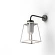 Roger Pradier Lampiok Model 5 Wall Bracket Frosted Glass Lantern with minimalist lines style frame in Pure White