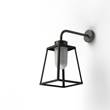 Roger Pradier Lampiok Model 5 Wall Bracket Frosted Glass Lantern with minimalist lines style frame in Black Grey