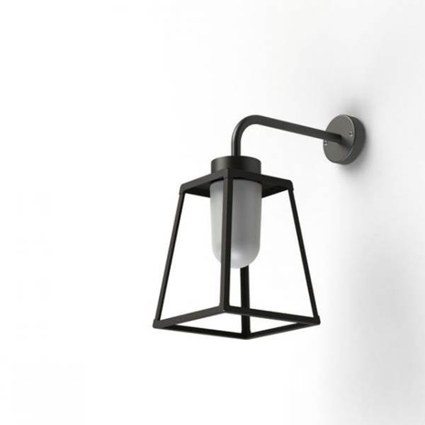 Roger Pradier Lampiok Model 5 Wall Bracket Frosted Glass Lantern with minimalist lines style frame