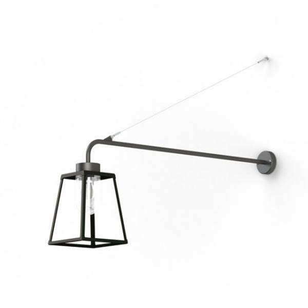 Roger Pradier Lampiok Model 6 Extended Wall Bracket Clear Glass Lantern with minimalist lines style frame