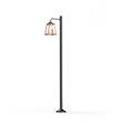 Roger Pradier Lampiok Model 7 Large Single Arm Clear Glass Lamp Post with minimalist lines style lantern in Pure Orange