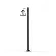 Roger Pradier Lampiok Model 7 Large Single Arm Clear Glass Lamp Post with minimalist lines style lantern in Black Grey