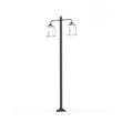 Roger Pradier Lampiok Model 8 Large Double Arm Clear Glass Lamp Post with minimalist lines style lantern in Pure White