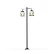Roger Pradier Lampiok Model 8 Large Double Arm Clear Glass Lamp Post with minimalist lines style lantern in Fern Green