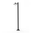 Roger Pradier Aubanne Large Single Arm Clear Glass Lamp Post with Opal Polycarbonate Reflector in Dark Grey