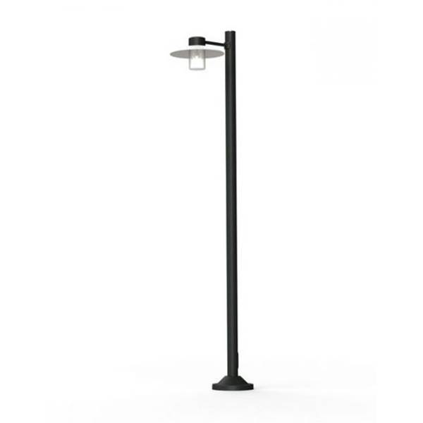 Roger Pradier Aubanne Large Single Arm Clear Glass Lamp Post with Opal Polycarbonate Reflector