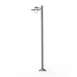 Roger Pradier Aubanne Large Single Arm Clear Glass Lamp Post with Opal Polycarbonate Reflector in Metal Grey