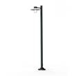 Roger Pradier Aubanne Large Single Arm Clear Glass Lamp Post with Opal Polycarbonate Reflector in Slate Grey