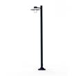Roger Pradier Aubanne Large Single Arm Clear Glass Lamp Post with Opal Polycarbonate Reflector in Steel Blue