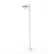 Roger Pradier Aubanne Large Single Arm Clear Glass Lamp Post with Opal Polycarbonate Reflector in Pure White