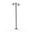 Roger Pradier Aubanne Large Double Arm Clear Glass Lamp Post with Opal Polycarbonate Reflector in Sandstone