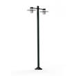 Roger Pradier Aubanne Large Double Arm Clear Glass Lamp Post with Opal Polycarbonate Reflector in Slate Grey