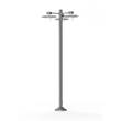 Roger Pradier Aubanne Large Three-Arm Clear Glass Lamp Post with Opal Polycarbonate Reflector in Metal Grey
