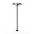 Roger Pradier Aubanne Large Three-Arm Clear Glass Lamp Post with Opal Polycarbonate Reflector in Dark Grey