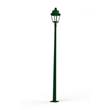 Roger Pradier Avenue 3 Large Clear Glass 4000K LED Street Lamp with Four-Sided Lantern in Fir Green