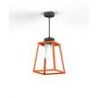 Roger Pradier Lampiok Model 3 Medium Clear Glass Lantern with minimalist lines style frame in Pure Orange