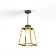Roger Pradier Lampiok Model 3 Medium Clear Glass Lantern with minimalist lines style frame in Tinted Lacquered Brass